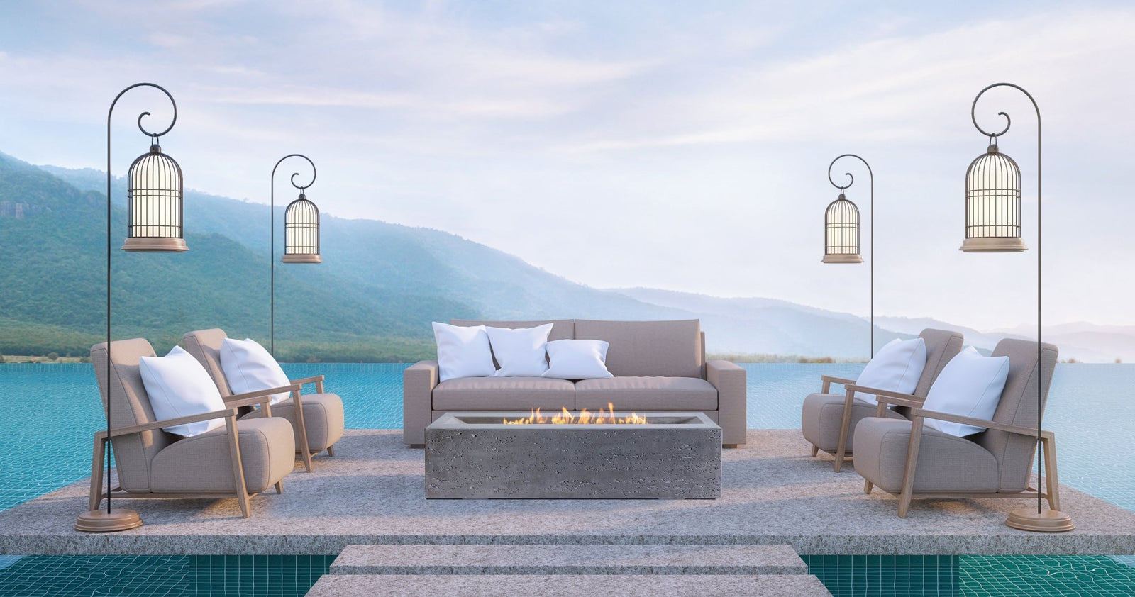 Pyromania Concrete Fire Table - Millenia - 48" x 30" | Fire Pit - Buy Your Adventure