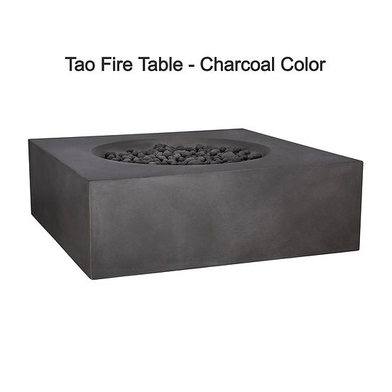 Pyromania Concrete Fire Table - Tao - 41" x 41" Square | Fire Pit - Buy Your Adventure