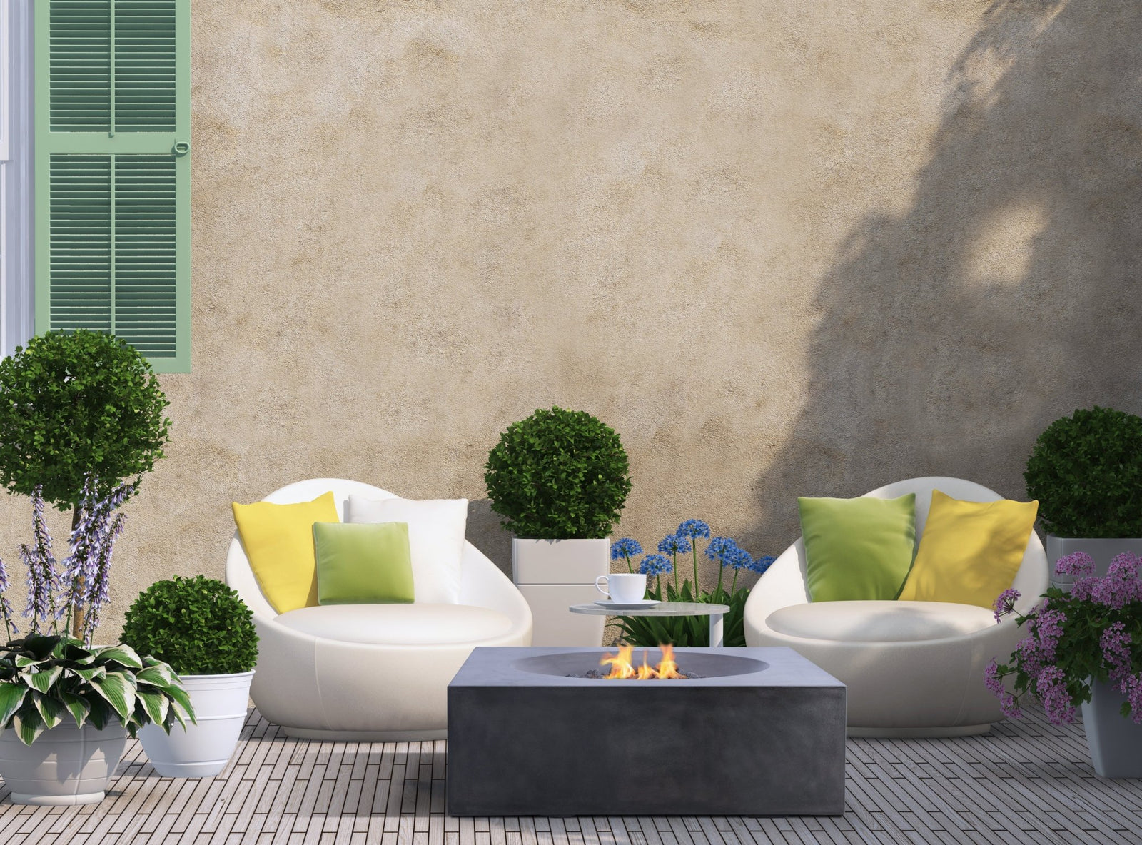 Pyromania Concrete Fire Table - Tao - 41" x 41" Square | Fire Pit - Buy Your Adventure